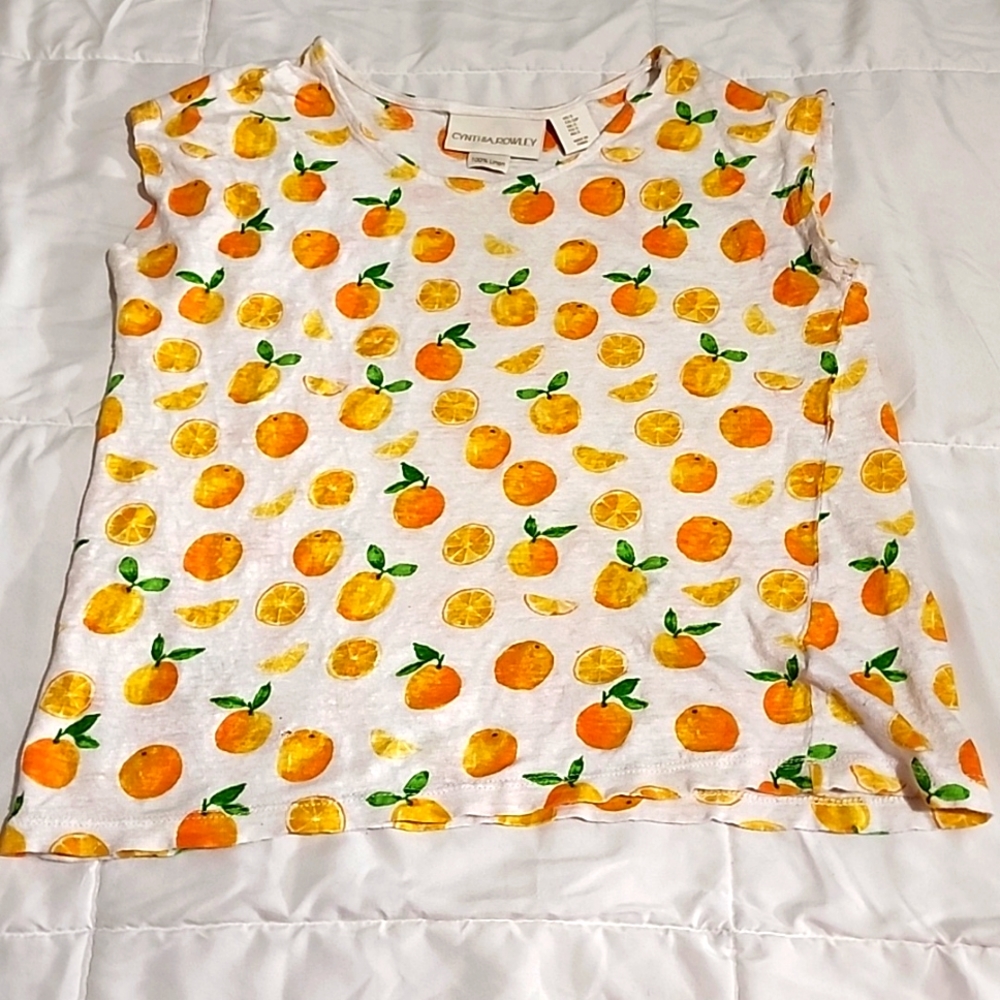 Orange/citrus Cynthia Rowley shirt